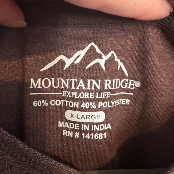 Mountain Ridge Ribbed Long Sleeve Shirt Brown XL - Picture 3 of 8